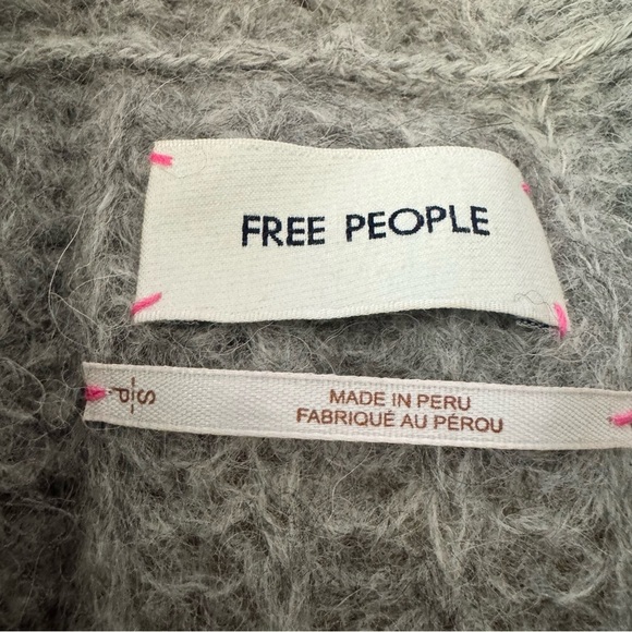 Free People Revolve Small Laverne Tunic Alpaca Sweater Gray Oversize Turtleneck - Picture 4 of 8